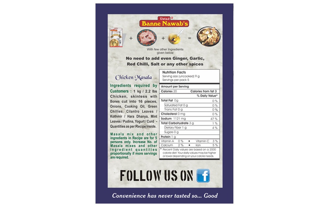 Ustad Banne Nawab's Chicken Masala    Box  45 grams